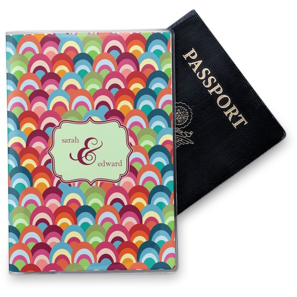 Custom Retro Fishscales Vinyl Passport Holder (Personalized)