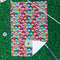 Retro Fishscales Waffle Weave Golf Towel - In Context