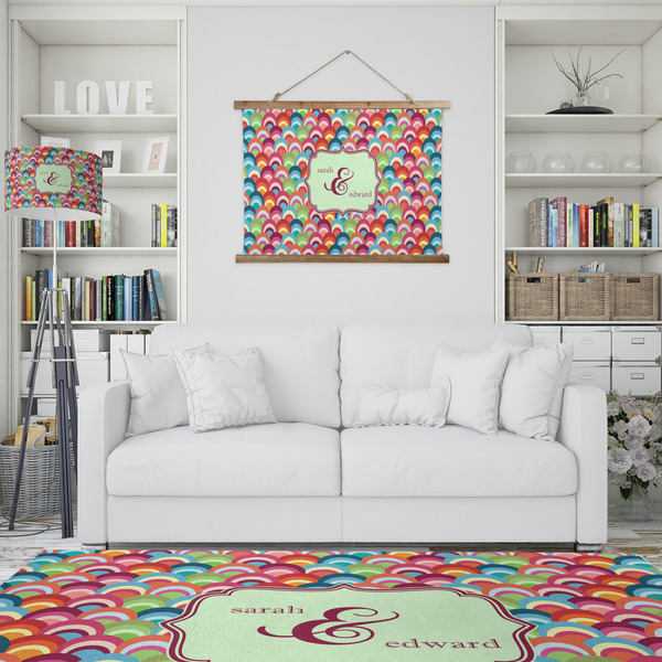 Retro Fishscales Wall Hanging Tapestry - IN CONTEXT