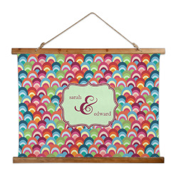 Retro Fishscales Wall Hanging Tapestry - Wide (Personalized)