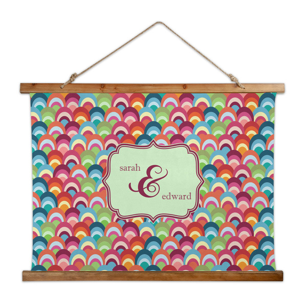Custom Retro Fishscales Wall Hanging Tapestry - Wide (Personalized)