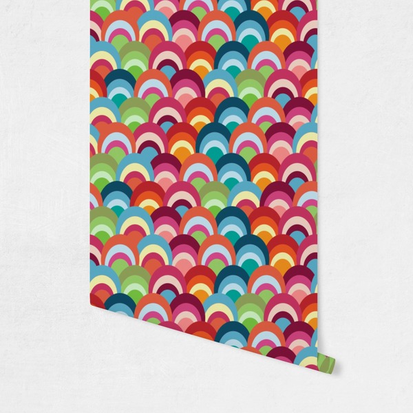 Retro Fishscales Wallpaper on Wall