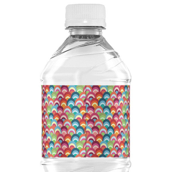 Retro Fishscales Water Bottle Label - Back View