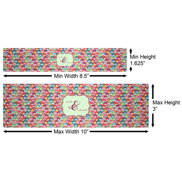 Retro Fishscales Water Bottle Labels w/ Dimensions