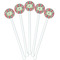 Retro Fishscales White Plastic 5.5" Stir Stick - Fan View