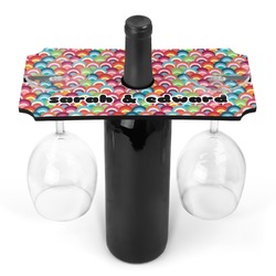 Retro Fishscales Wine Bottle & Glass Holder (Personalized)
