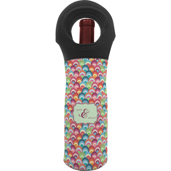 Custom Retro Fishscales Wine Tote Bag (Personalized)