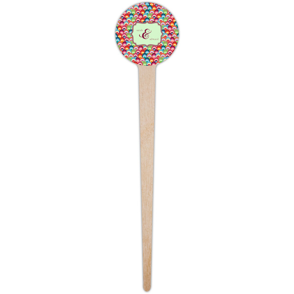 Retro Fishscales Wooden 4" Food Pick - Round - Single Pick