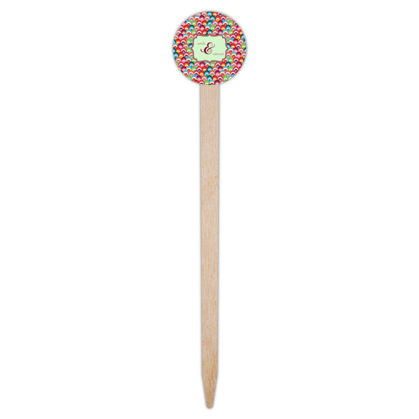 Retro Fishscales Wooden 6" Food Pick - Round - Single Pick