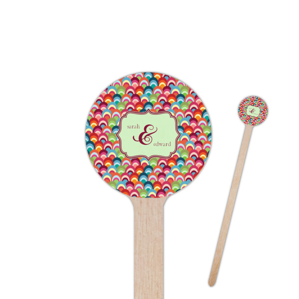 Custom Retro Fishscales Round Wooden Stir Sticks (Personalized)
