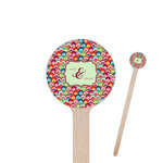 Retro Fishscales 7.5" Round Wooden Stir Sticks - Single Sided (Personalized)