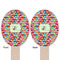 Retro Fishscales Wooden Food Pick - Oval - Double Sided - Front & Back