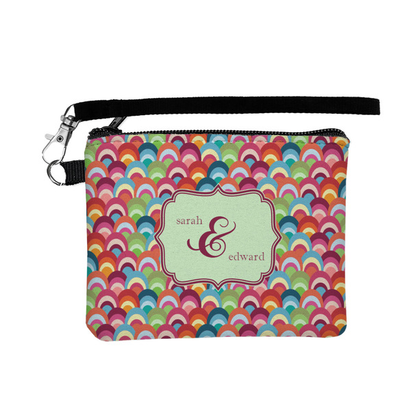 Custom Retro Fishscales Wristlet ID Case w/ Couple's Names
