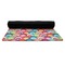 Retro Fishscales Yoga Mat Rolled up Black Rubber Backing