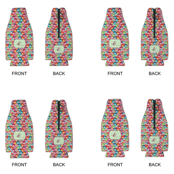 Retro Fishscales Zipper Bottle Cooler - Set of 4 - APPROVAL