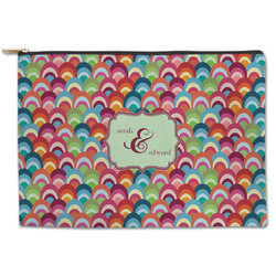 Retro Fishscales Zipper Pouch - Large - 12.5"x8.5" (Personalized)