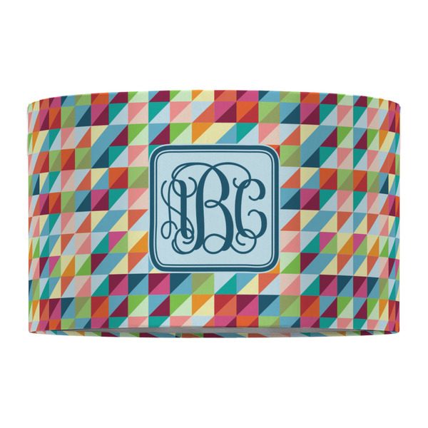 Retro Triangles 12" Drum Lampshade - FRONT (Fabric)