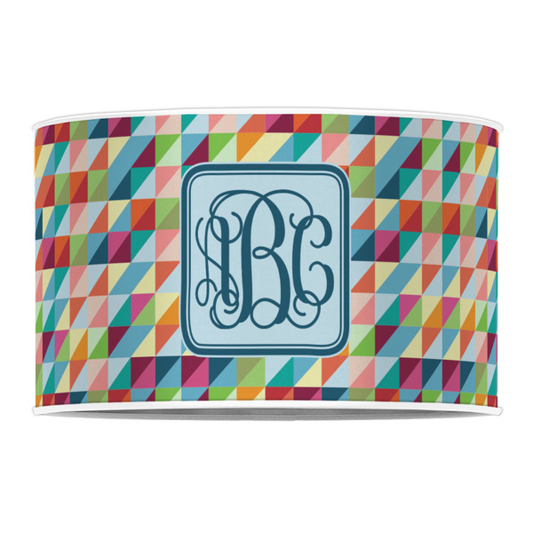 Retro Triangles 12" Drum Lampshade - FRONT (Poly Film)