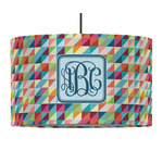 Retro Triangles 12" Drum Pendant Lamp - Fabric (Personalized)