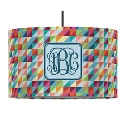 Retro Triangles 12" Drum Pendant Lamp - Fabric (Personalized)