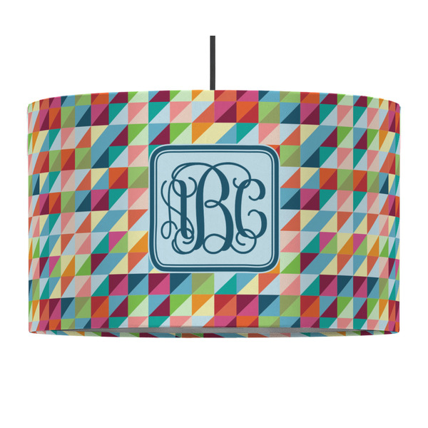 Retro Triangles 12" Drum Lampshade - PENDANT (Fabric)
