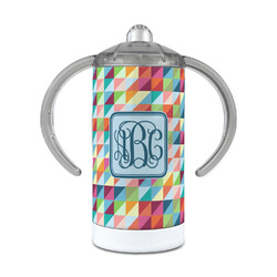 Retro Triangles 12 oz Stainless Steel Sippy Cup (Personalized)