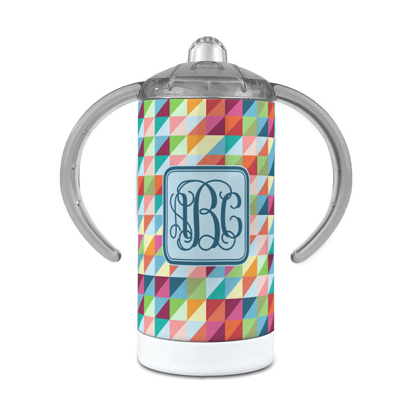 Custom Retro Triangles 12 oz Stainless Steel Sippy Cup (Personalized)