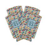 Retro Triangles Can Cooler (tall 12 oz) - Set of 4 (Personalized)