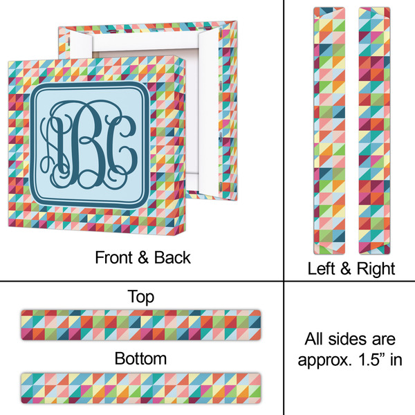 Retro Triangles 12x12 - Canvas Print - Approval