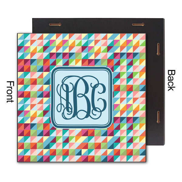 Retro Triangles 12x12 Wood Print - Front & Back View