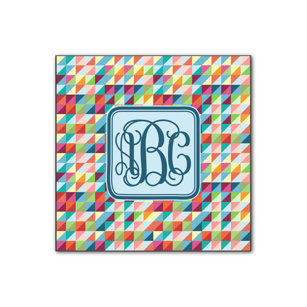 Custom Retro Triangles Wood Print - 12x12 (Personalized)