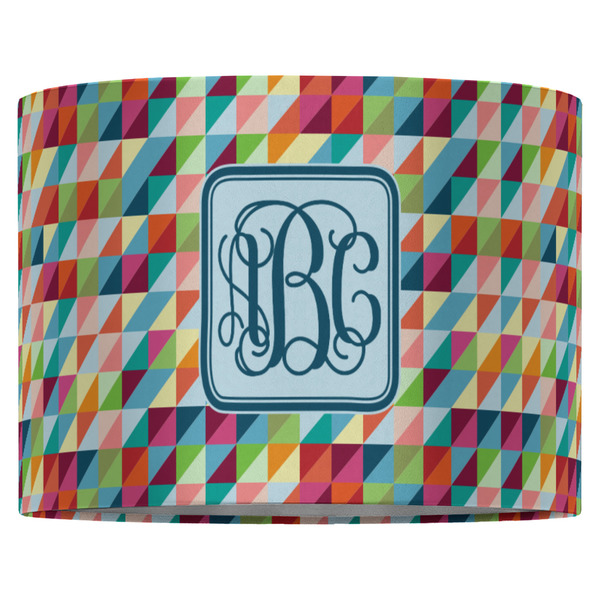 Retro Triangles 16" Drum Lampshade - FRONT (Fabric)