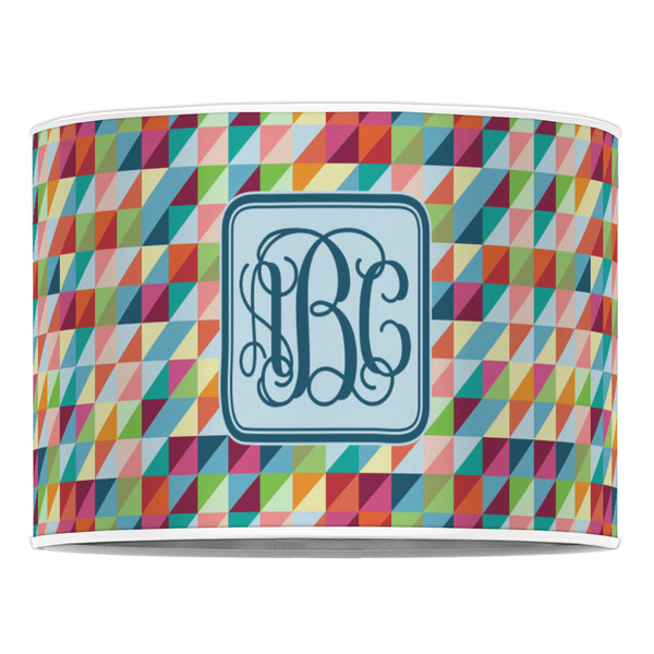 Retro Triangles 16" Drum Lampshade - FRONT (Poly Film)