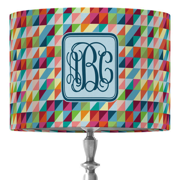 Custom Retro Triangles 16" Drum Lamp Shade - Fabric (Personalized)