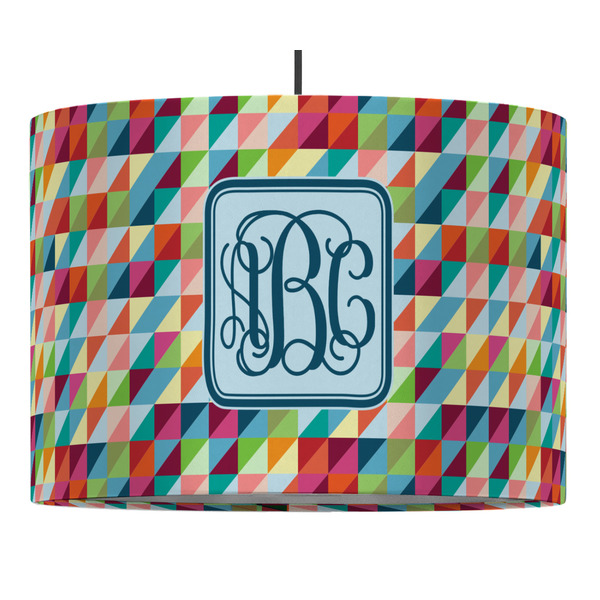 Retro Triangles 16" Drum Lampshade - PENDANT (Fabric)