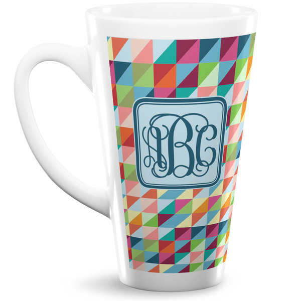 Custom Retro Triangles Latte Mug (Personalized)