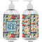 Retro Triangles 16 oz Plastic Liquid Dispenser- Approval- White