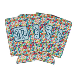Retro Triangles Can Cooler (16 oz) - Set of 4 (Personalized)