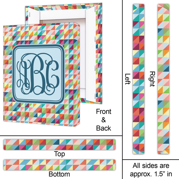 Retro Triangles 16x20 - Canvas Print - Approval