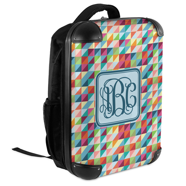 Retro Triangles 18" Hard Shell Backpacks - ANGLED VIEW