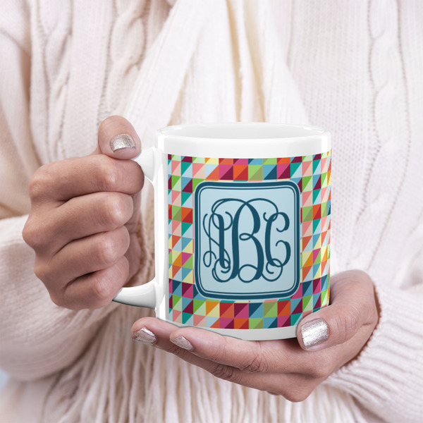 Retro Triangles 20oz Coffee Mug - LIFESTYLE