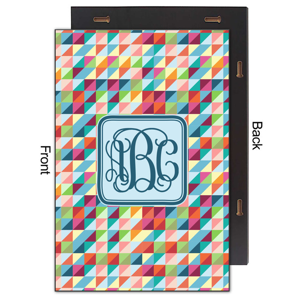 Retro Triangles 20x30 Wood Print - Front & Back View