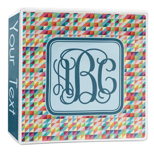 Custom Retro Triangles 3-Ring Binder - 2 inch (Personalized)