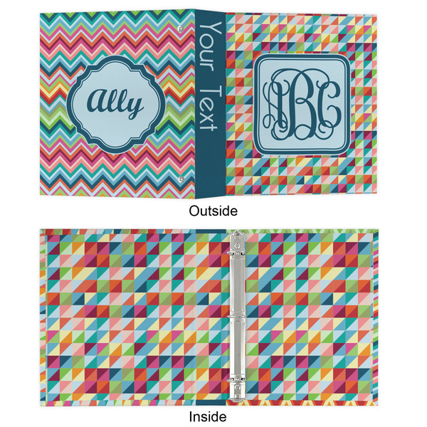 Retro Triangles 3 Ring Binders - Full Wrap - 1" - APPROVAL