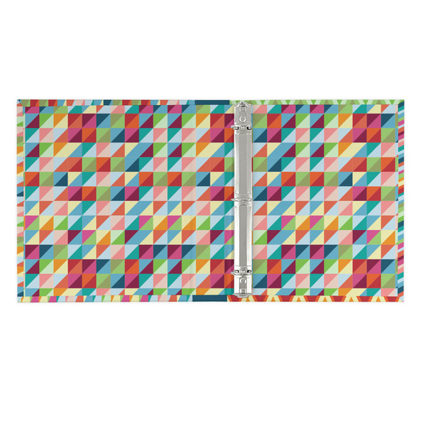 Retro Triangles 3 Ring Binders - Full Wrap - 1" - OPEN INSIDE