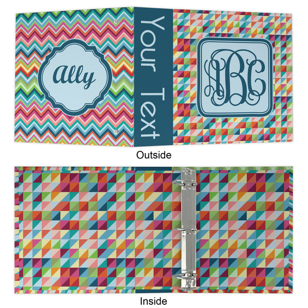 Retro Triangles 3 Ring Binders - Full Wrap - 2" - APPROVAL