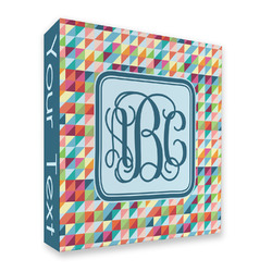 Retro Triangles 3 Ring Binder - Full Wrap (Personalized)