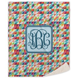 Retro Triangles Sherpa Throw Blanket (Personalized)