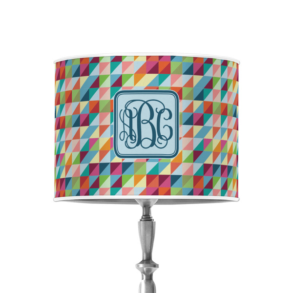 Retro Triangles 8" Drum Lampshade - ON STAND (Poly Film)