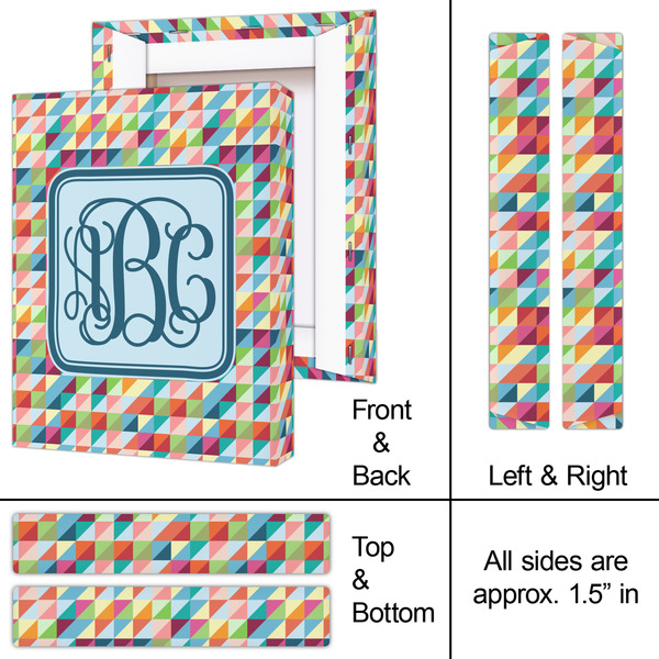 Retro Triangles 8x10 - Canvas Print - Approval